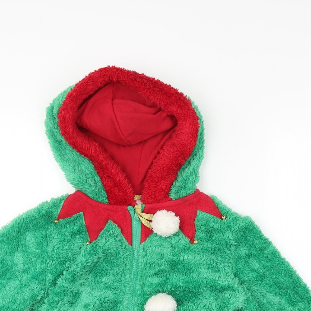 F&F Boys Green   Full Zip Hoodie Size 9-10 Years  - christmas hoodie