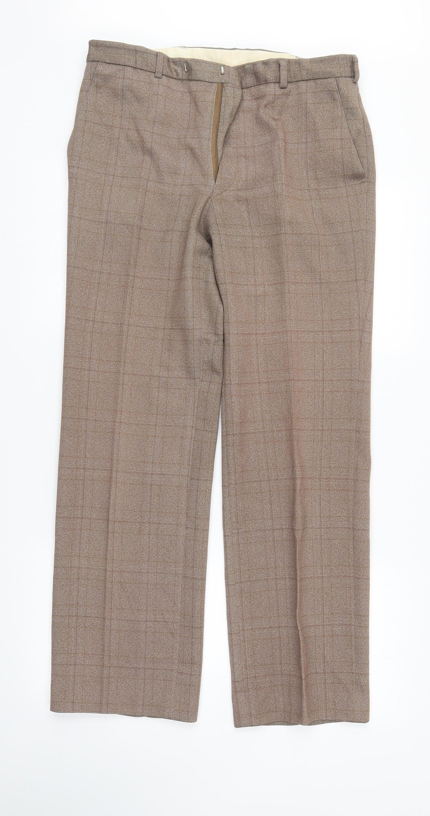Grendale Mens Brown Check  Trousers  Size 34 L29 in