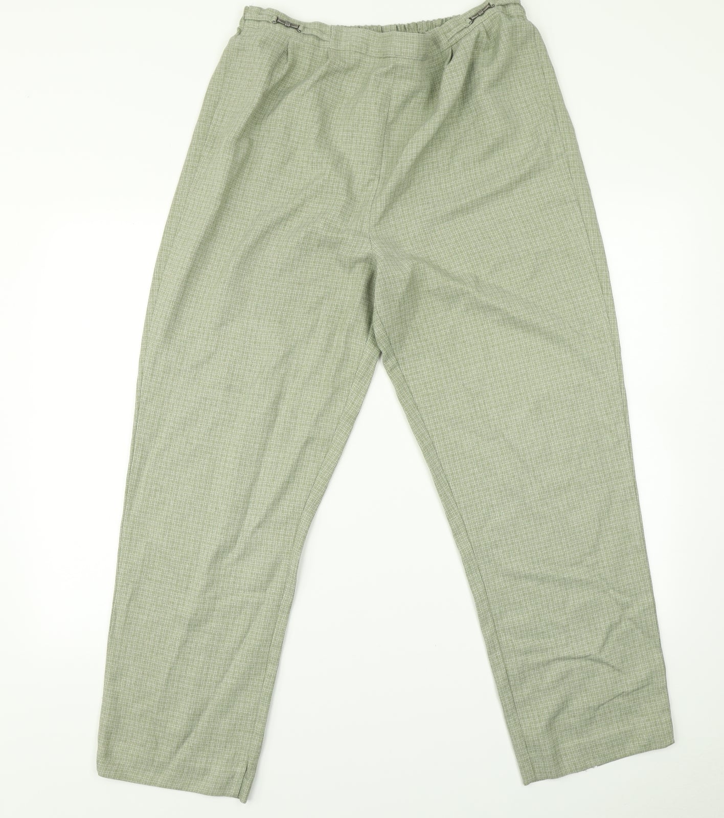Bonmarché Womens Green Check  Trousers  Size 16 L27 in