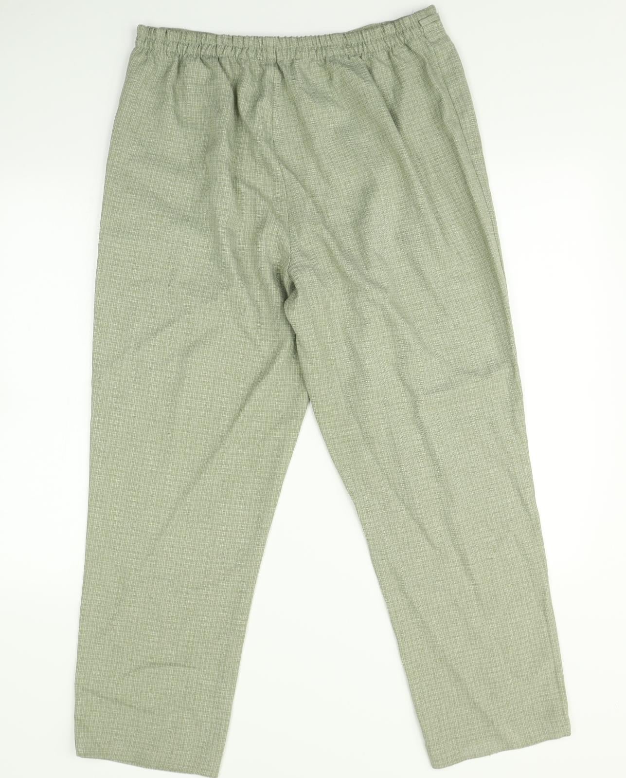 Bonmarché Womens Green Check  Trousers  Size 16 L27 in