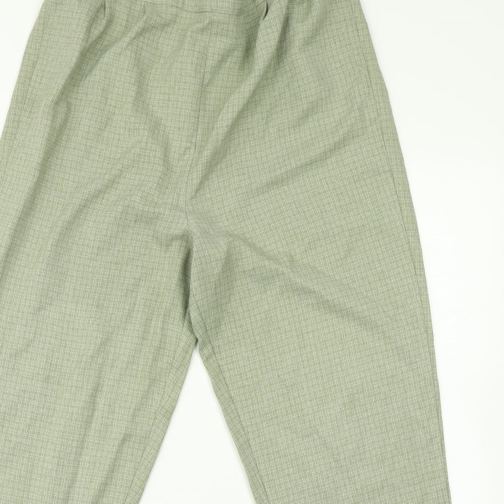 Bonmarché Womens Green Check  Trousers  Size 16 L27 in