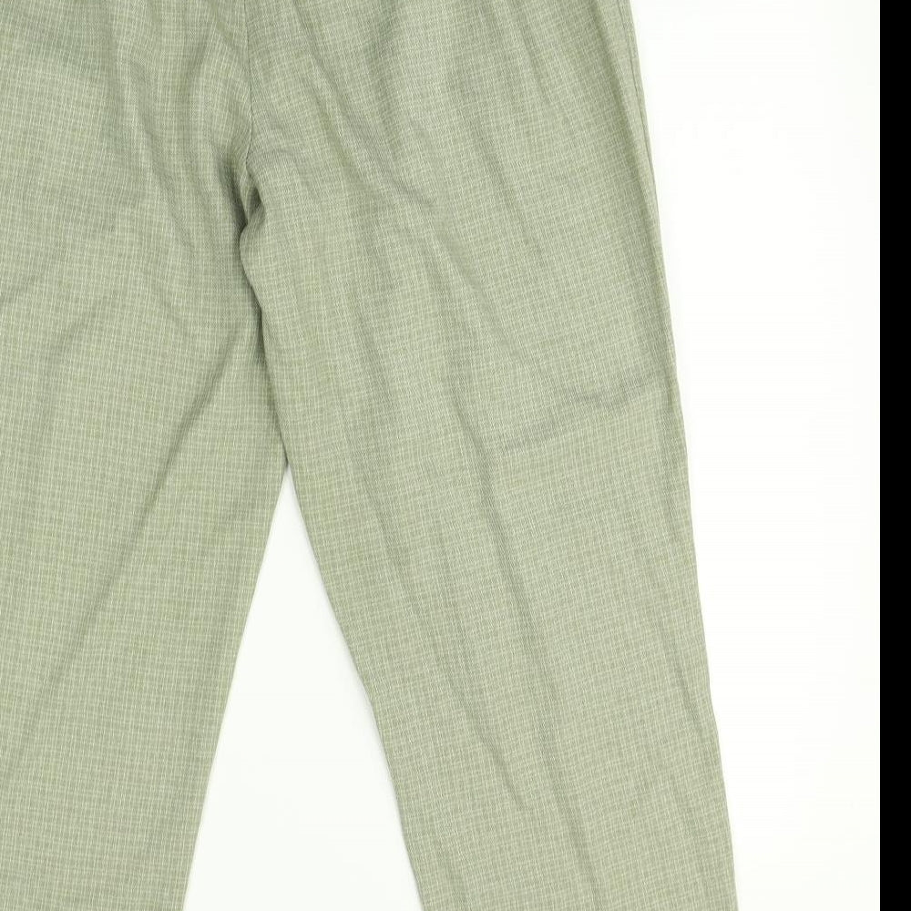 Bonmarché Womens Green Check  Trousers  Size 16 L27 in