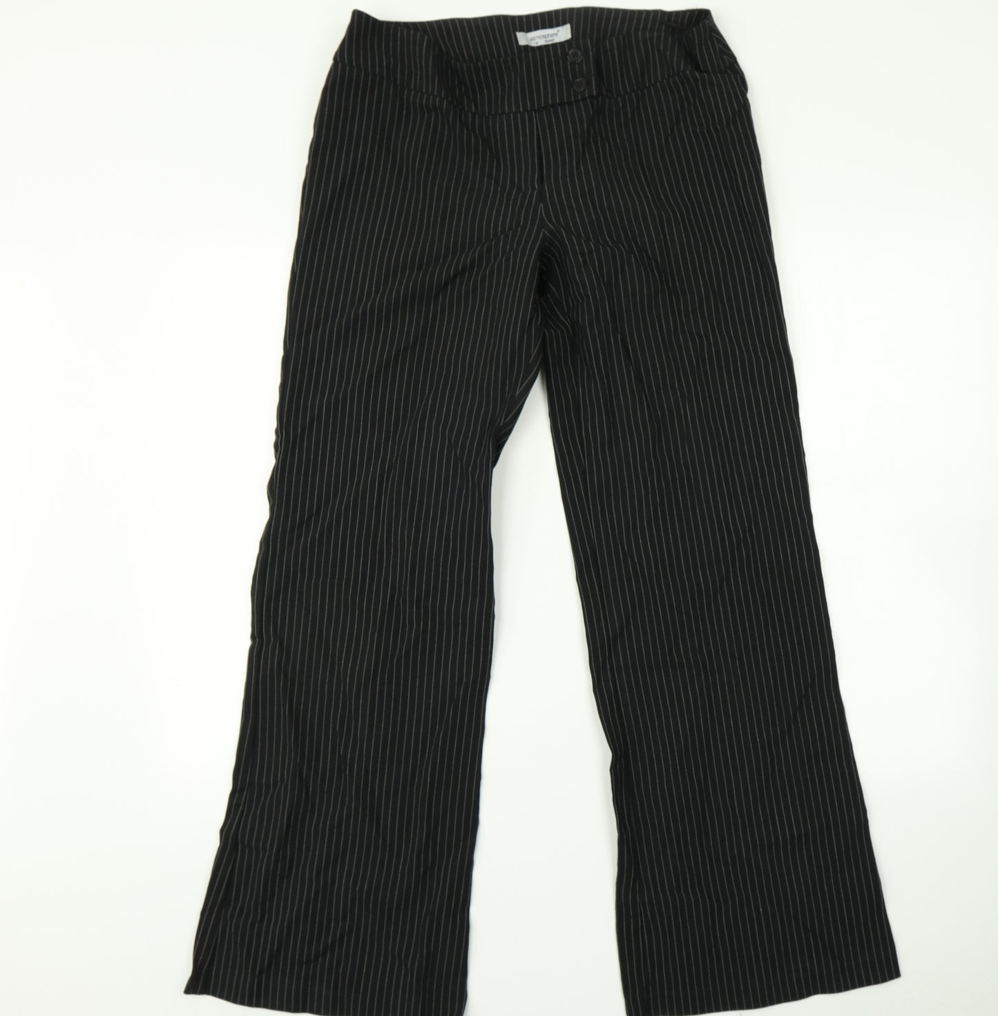 Primark Womens Black Striped  Trousers  Size 12 L30 in