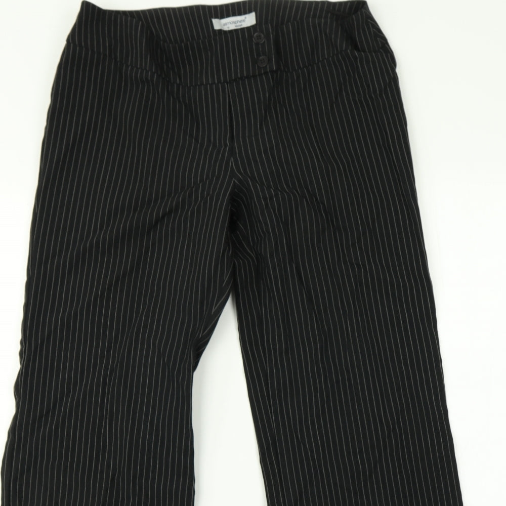 Primark Womens Black Striped  Trousers  Size 12 L30 in