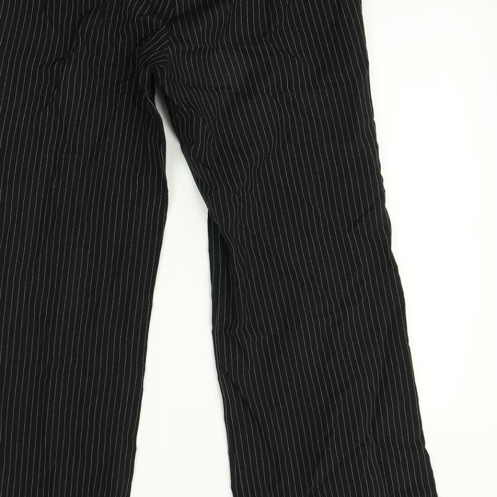 Primark Womens Black Striped  Trousers  Size 12 L30 in