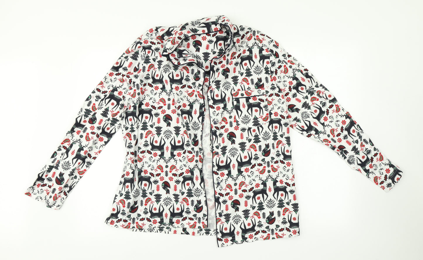 TU Womens Multicoloured    Pyjama Top Size 16  - reindeer christmas
