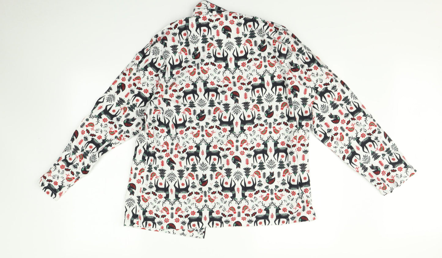 TU Womens Multicoloured    Pyjama Top Size 16  - reindeer christmas