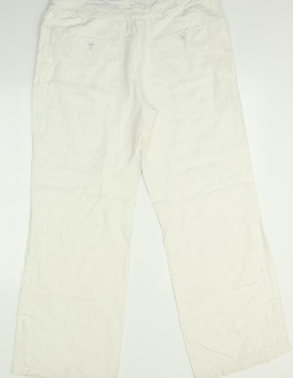Monsoon Womens White   Trousers  Size 16 L32 in