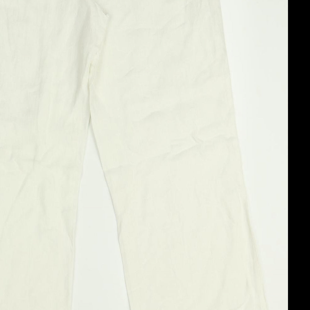 Monsoon Womens White   Trousers  Size 16 L32 in
