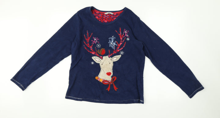 TU Womens Multicoloured Top Pyjama Top Size 10 - Christmas