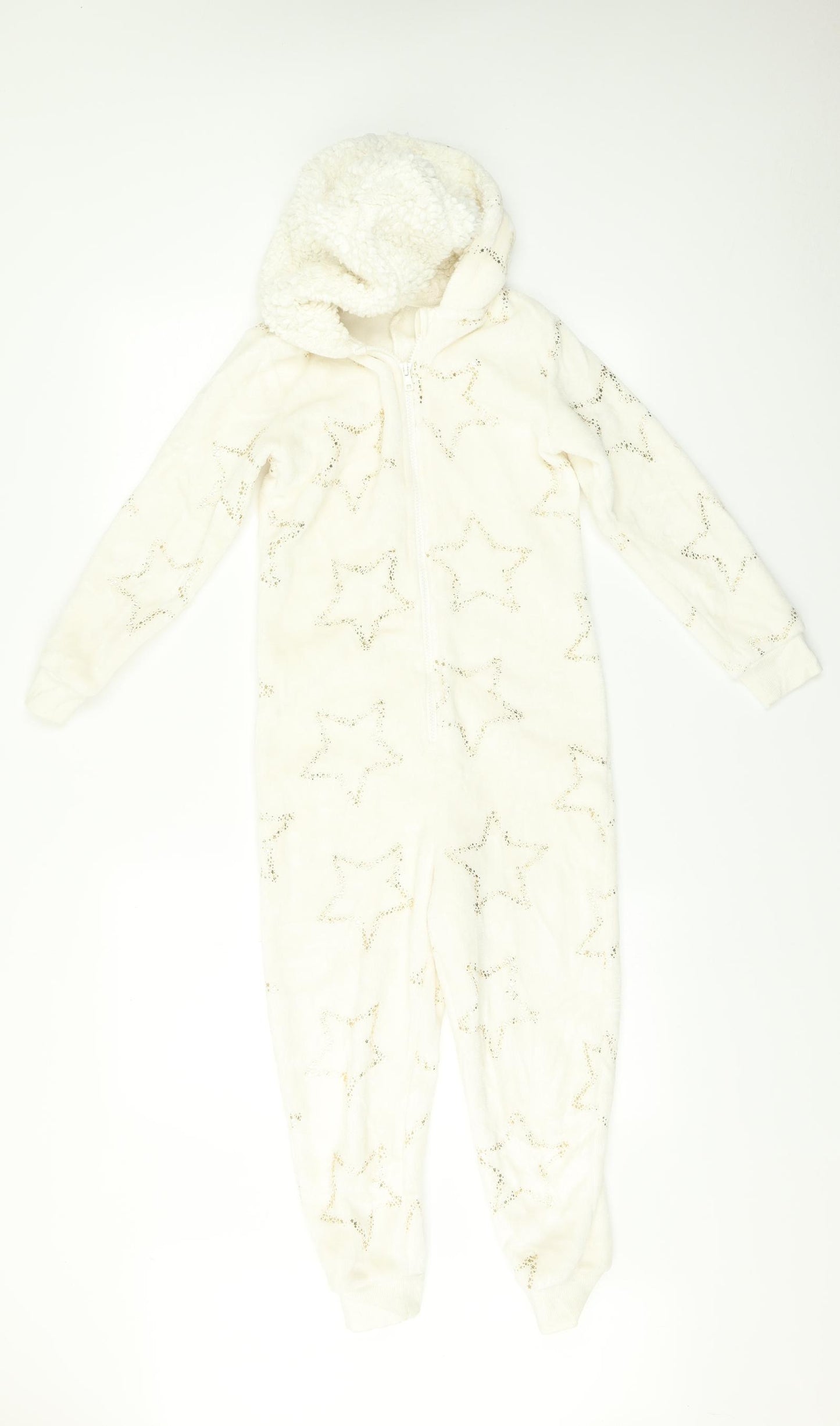 George Girls White    One Piece Size 8-9 Years  - Star print