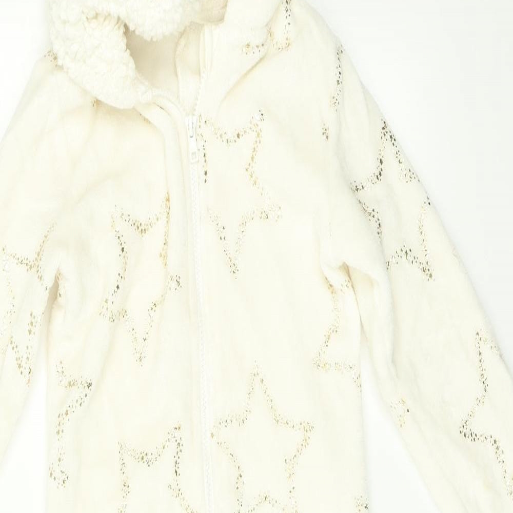George Girls White    One Piece Size 8-9 Years  - Star print