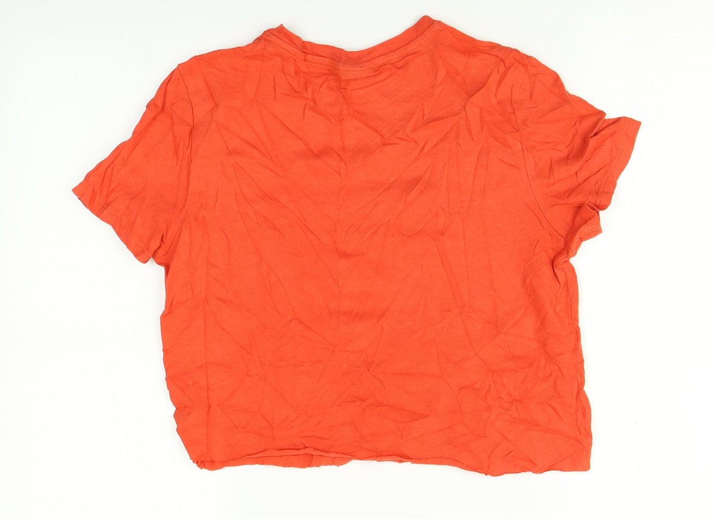 Topshop Womens Orange   Cropped T-Shirt Size 10  - Distressed end