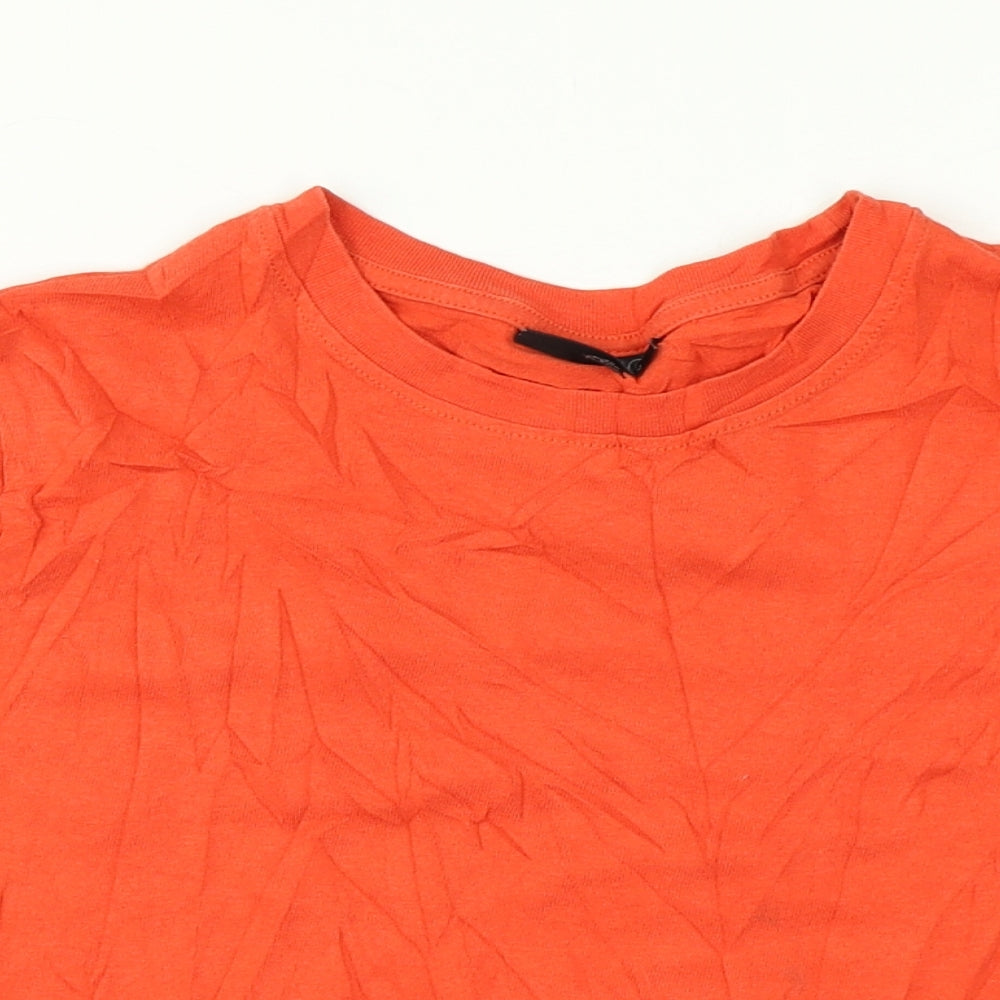Topshop Womens Orange   Cropped T-Shirt Size 10  - Distressed end