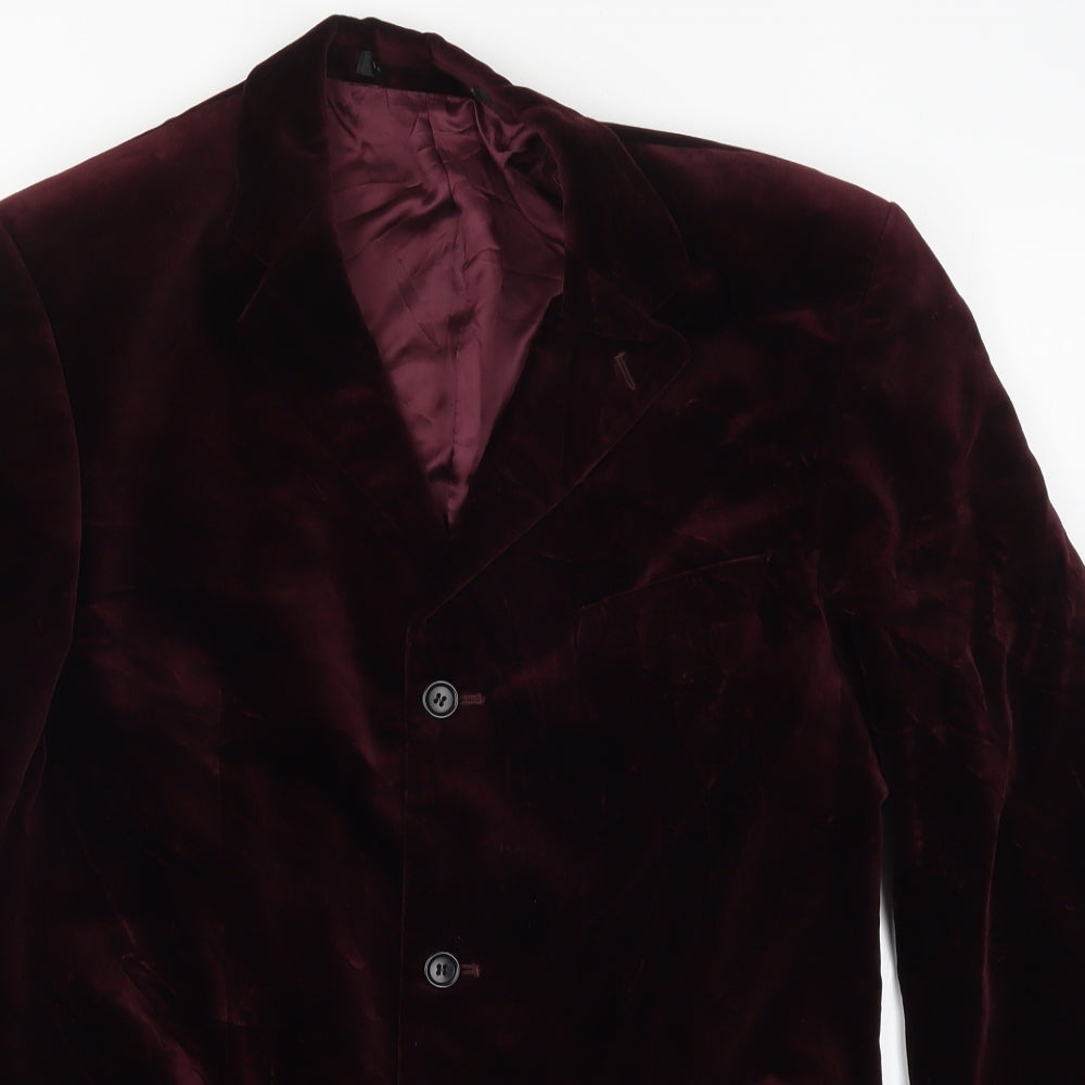 Preworn Mens Red   Jacket Suit Jacket Size 38