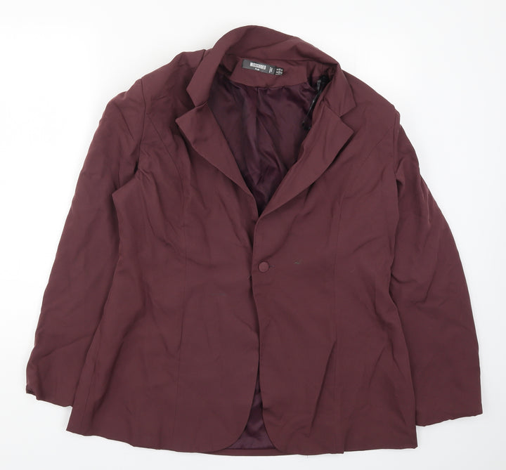 Missguided Womens Purple Jacket Suit Jacket Size 18