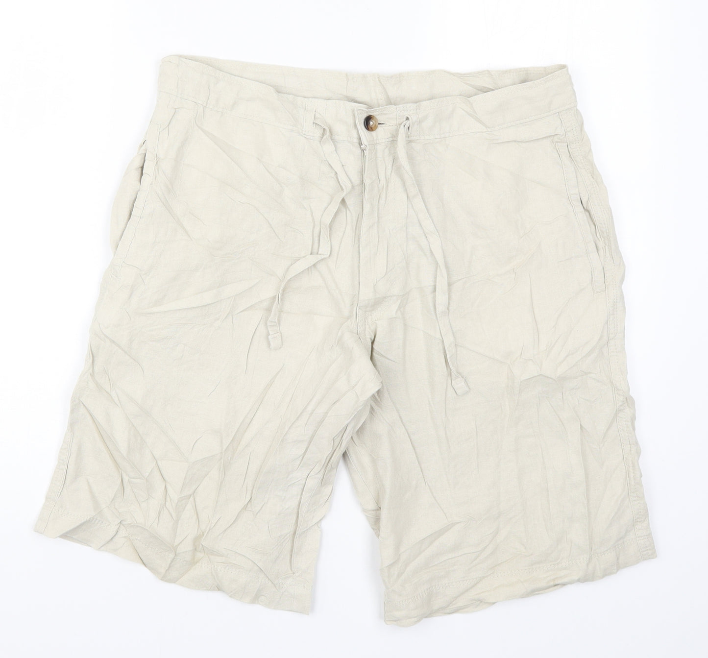 Marks and Spencer Mens Beige   Bermuda Shorts Size 34