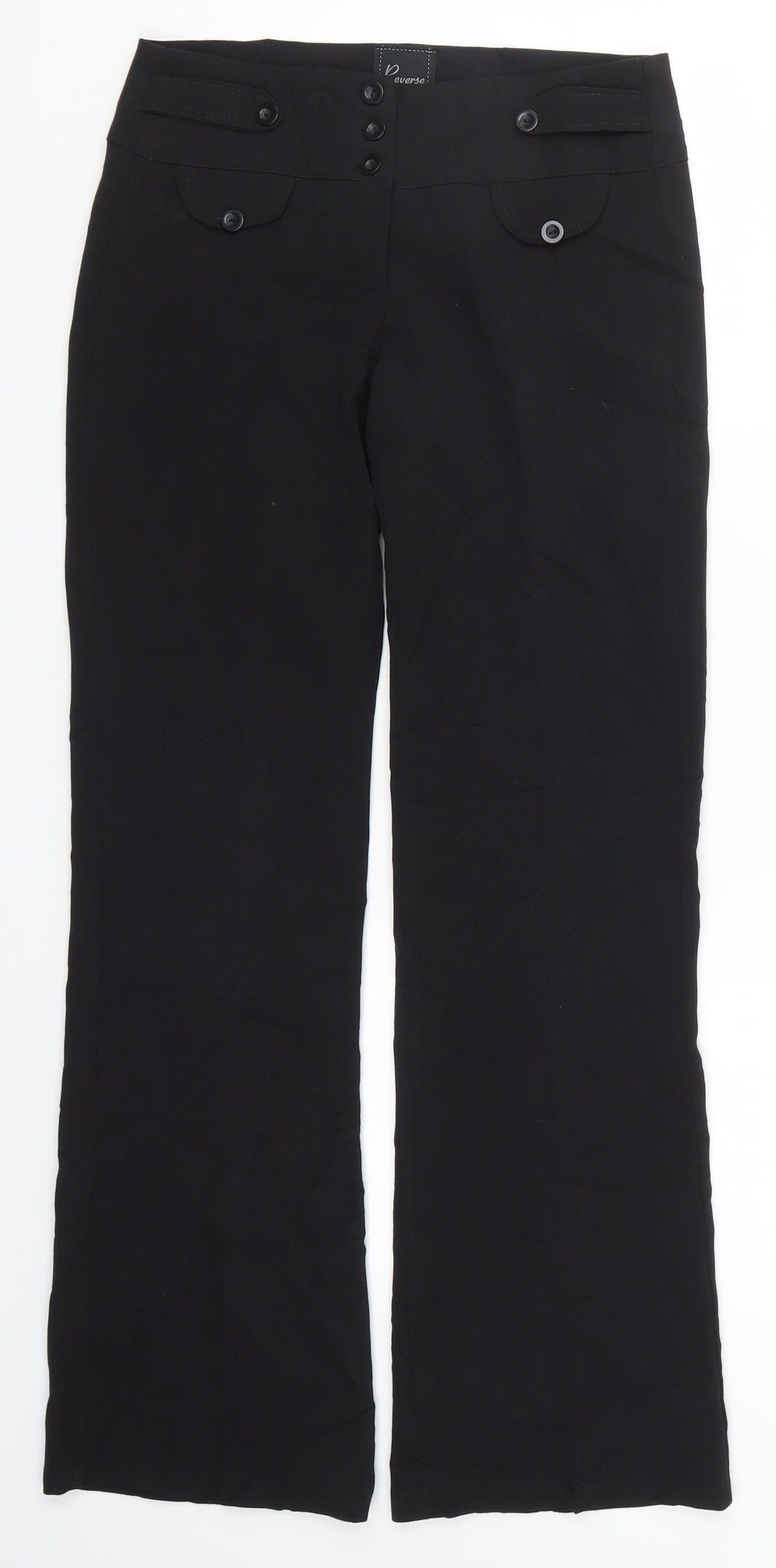 Reverse Womens Black   Trousers  Size 8 L29 in