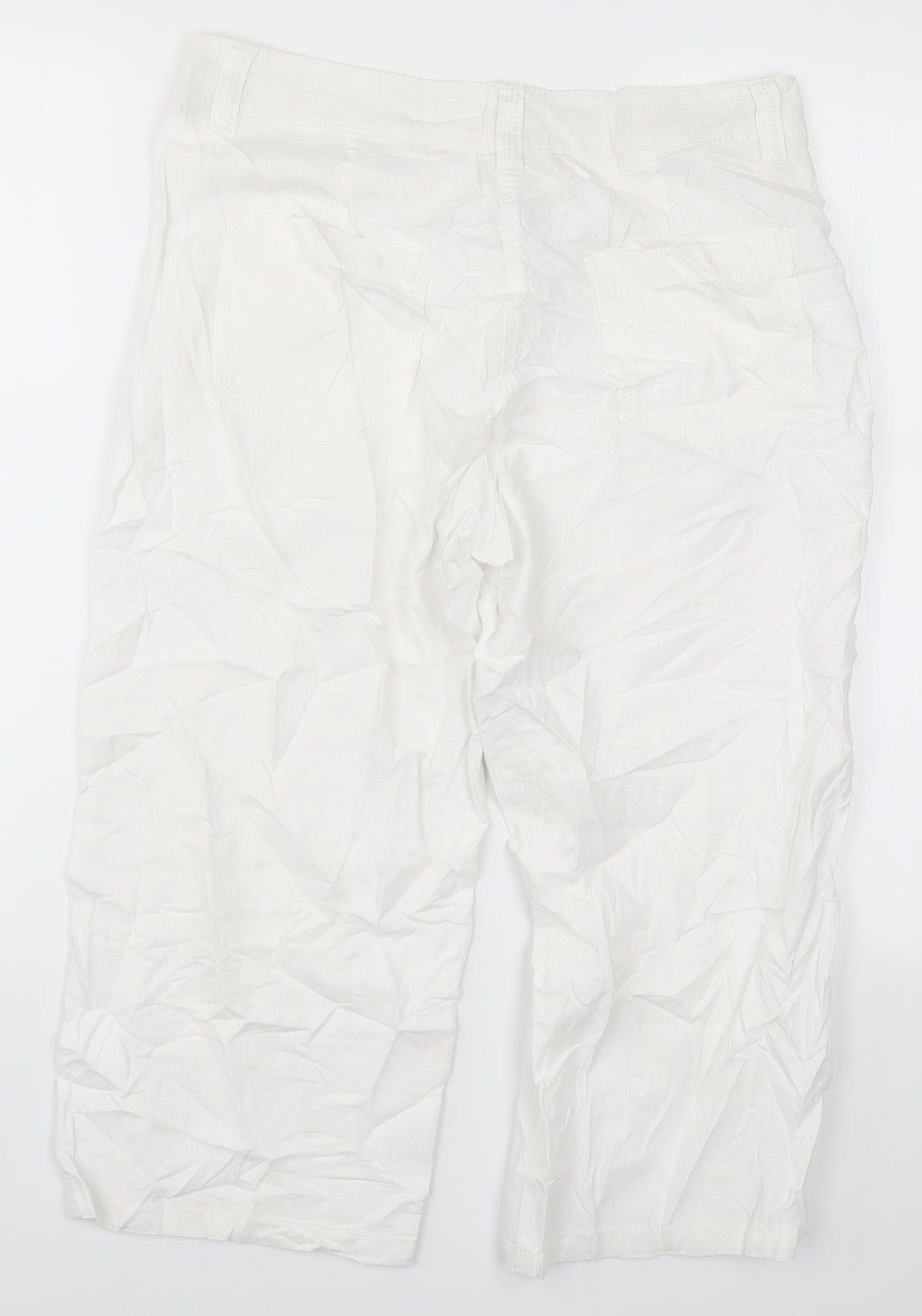 Marks and Spencer Womens White   Cropped Trousers Size 10