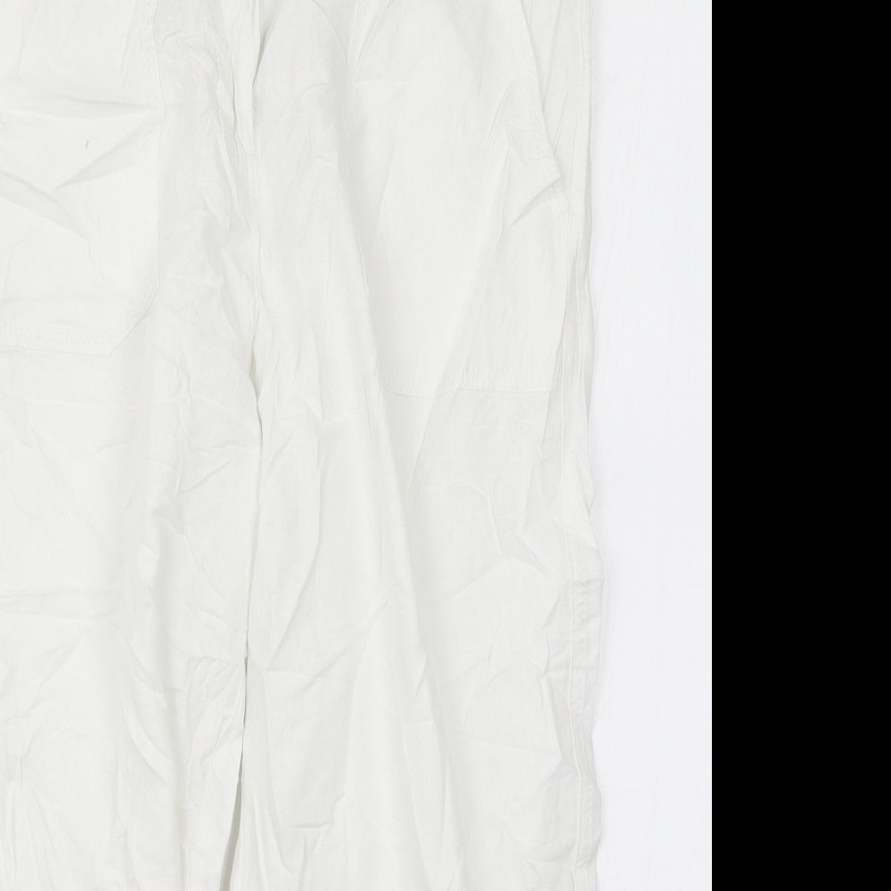 Marks and Spencer Womens White   Cropped Trousers Size 10