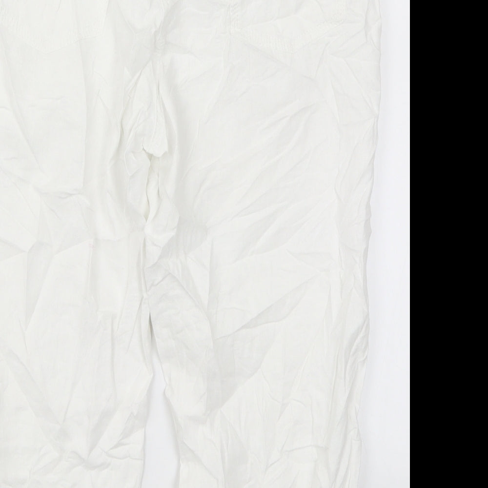 Marks and Spencer Womens White   Cropped Trousers Size 10