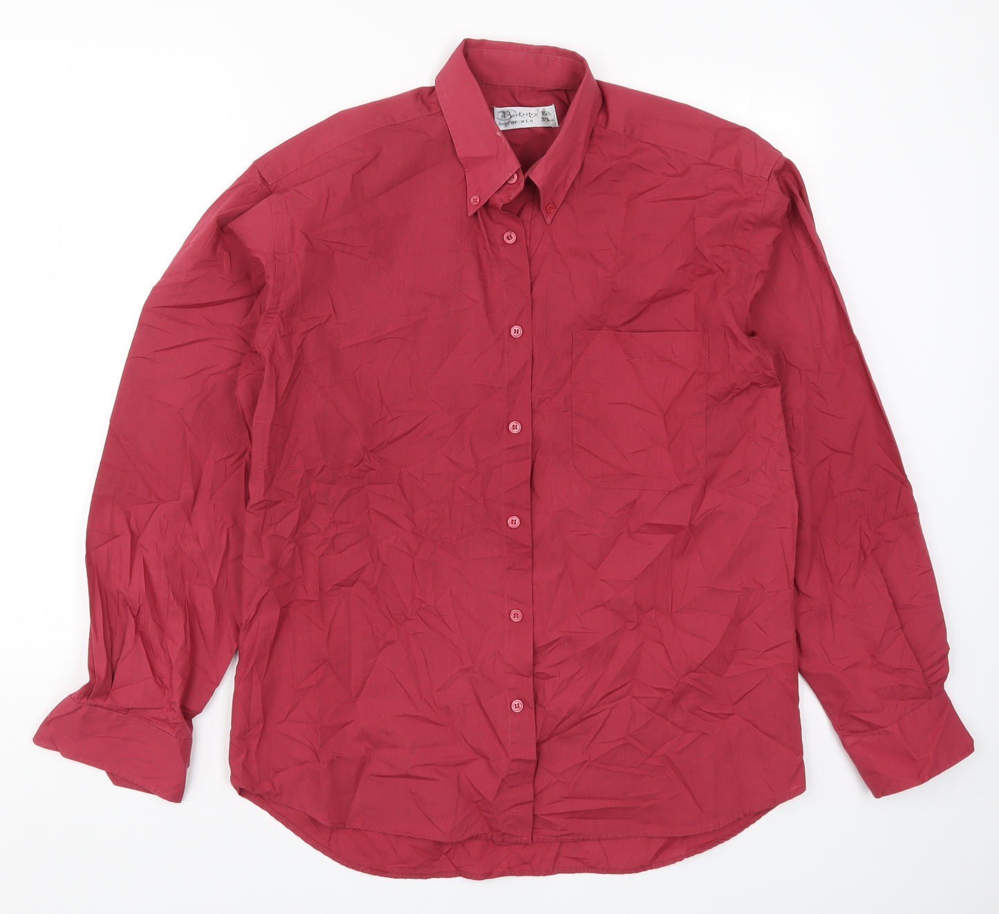 Berkertex Mens Red    Dress Shirt Size 15.5