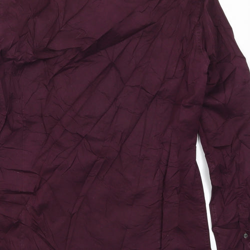 Tiger Mens Purple    Button-Up Size L