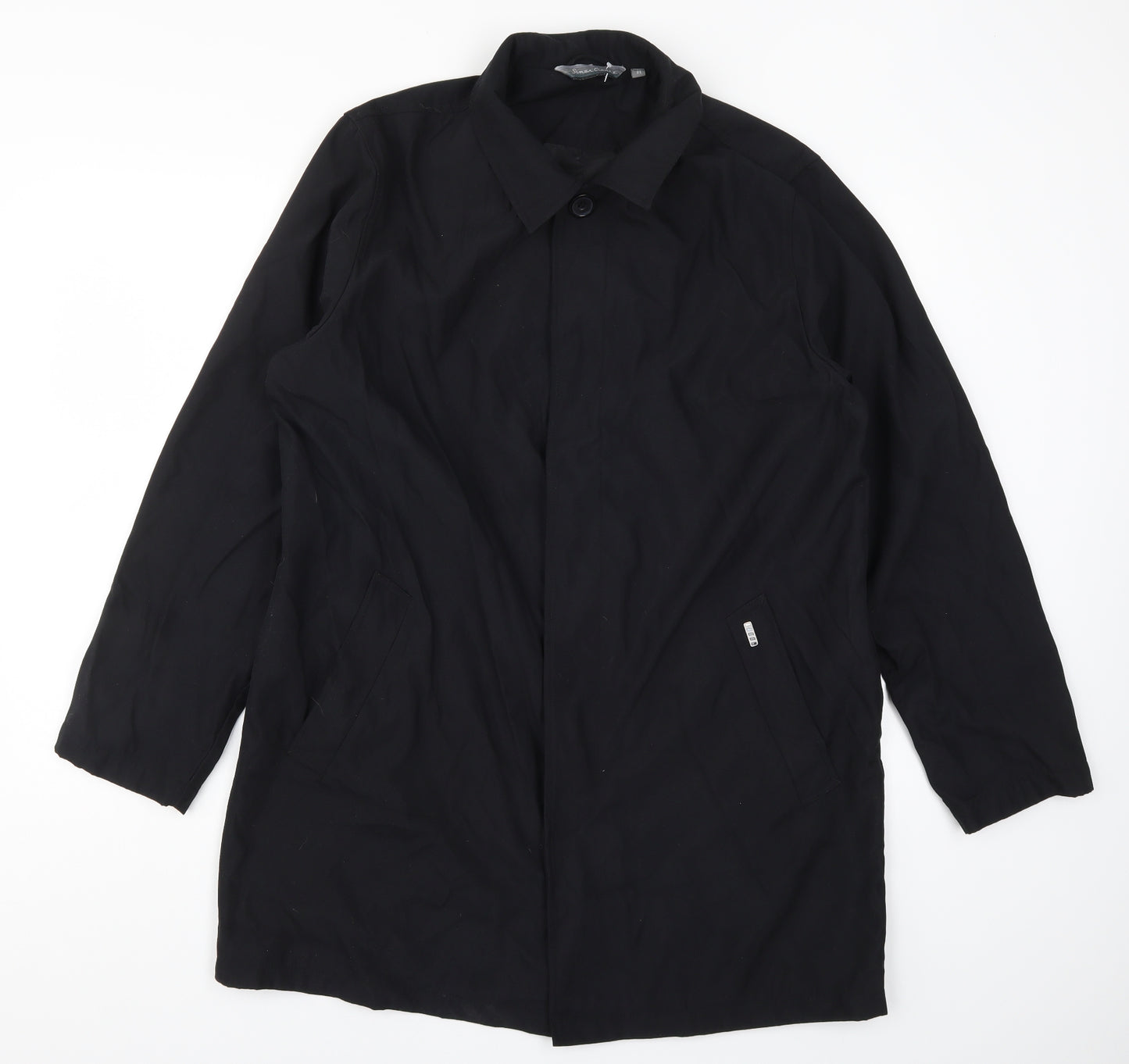Simon Clarke Mens Black   Overcoat Coat Size M