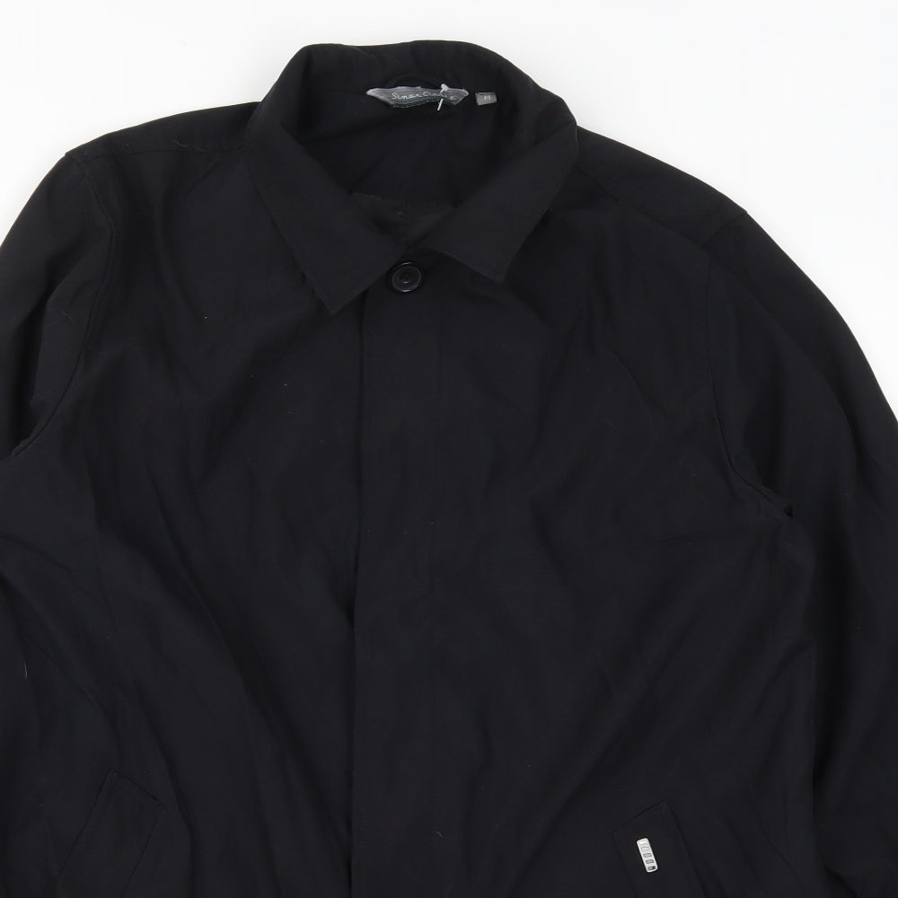Simon Clarke Mens Black   Overcoat Coat Size M