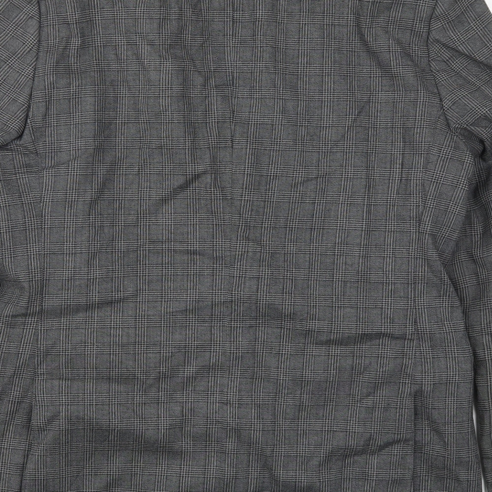 Azzaro Mens Grey Check  Jacket Suit Jacket Size 44