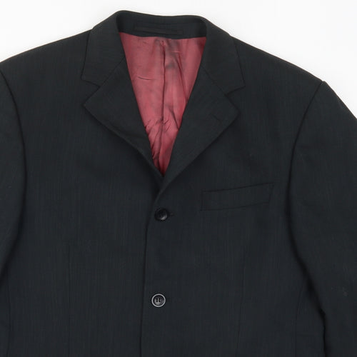REMUS Mens Black   Jacket Suit Jacket Size 38