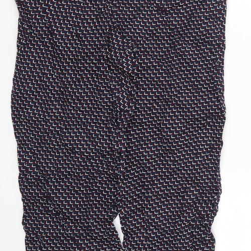Marks and Spencer Womens Red Geometric  Trousers  Size S L27 in - Blue