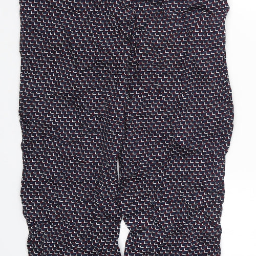 Marks and Spencer Womens Red Geometric  Trousers  Size S L27 in - Blue