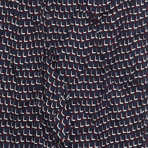 Marks and Spencer Womens Red Geometric  Trousers  Size S L27 in - Blue