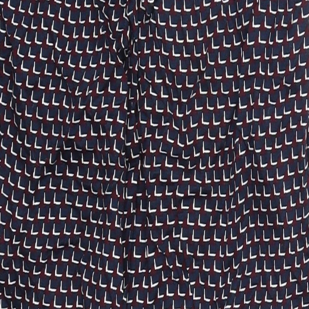 Marks and Spencer Womens Red Geometric  Trousers  Size S L27 in - Blue