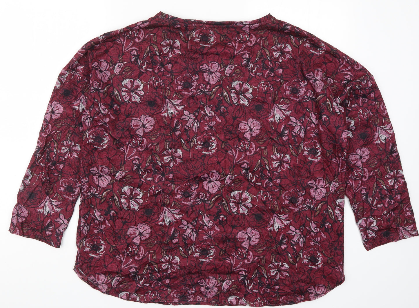 Nutmeg Womens Pink Floral  Basic T-Shirt Size 18