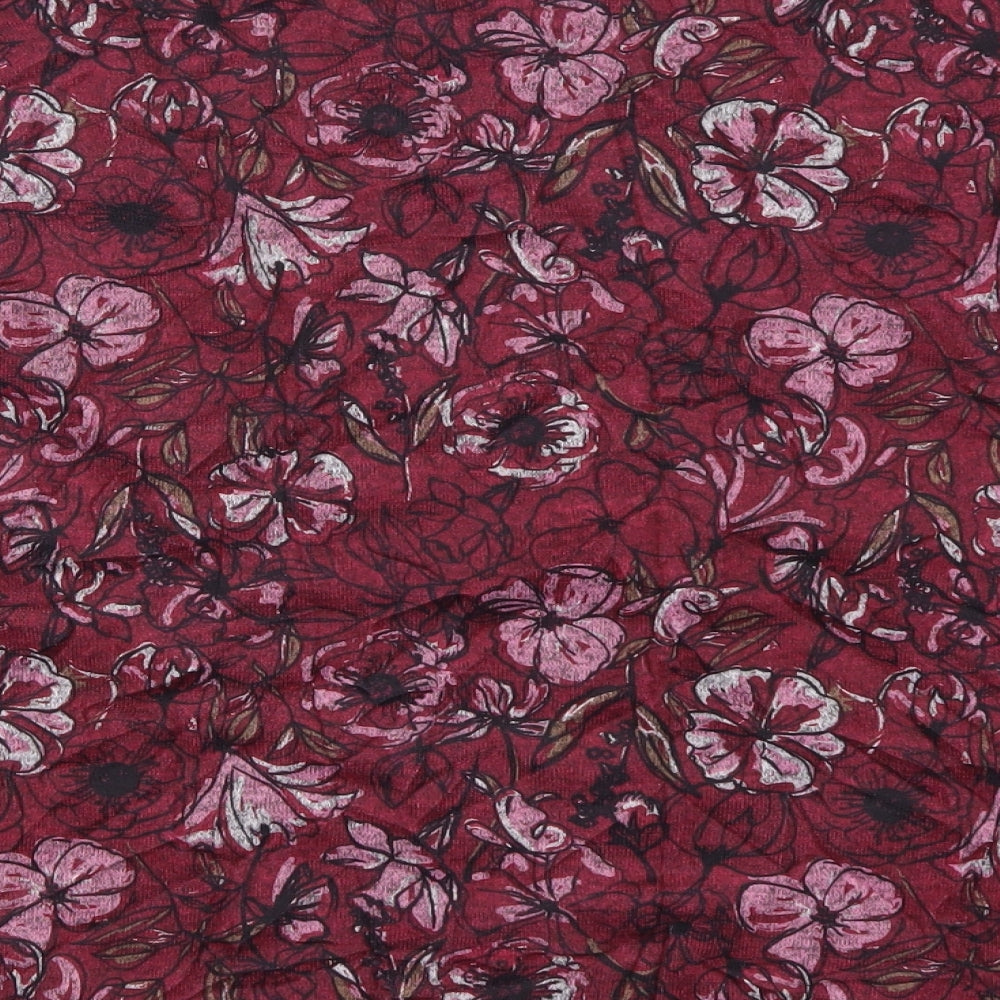 Nutmeg Womens Pink Floral  Basic T-Shirt Size 18