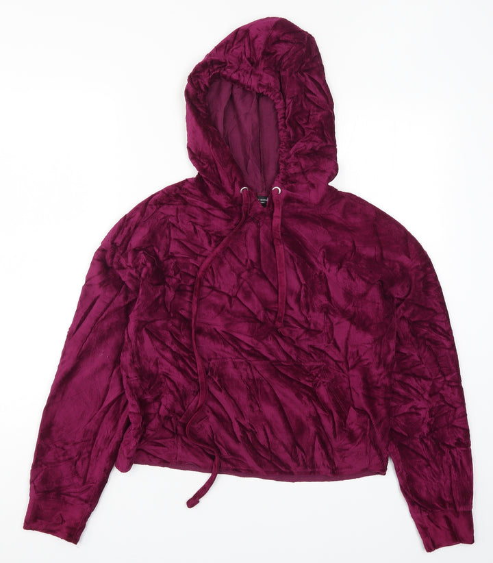 Bershka Womens Pink Pullover Hoodie Size M