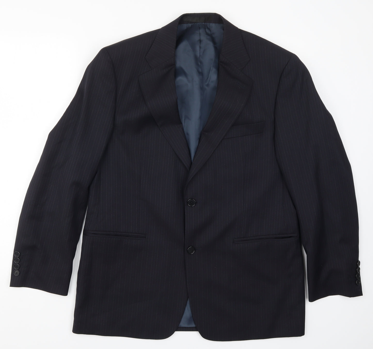 Marks and Spencer Mens Blue Striped  Jacket Suit Jacket Size 40