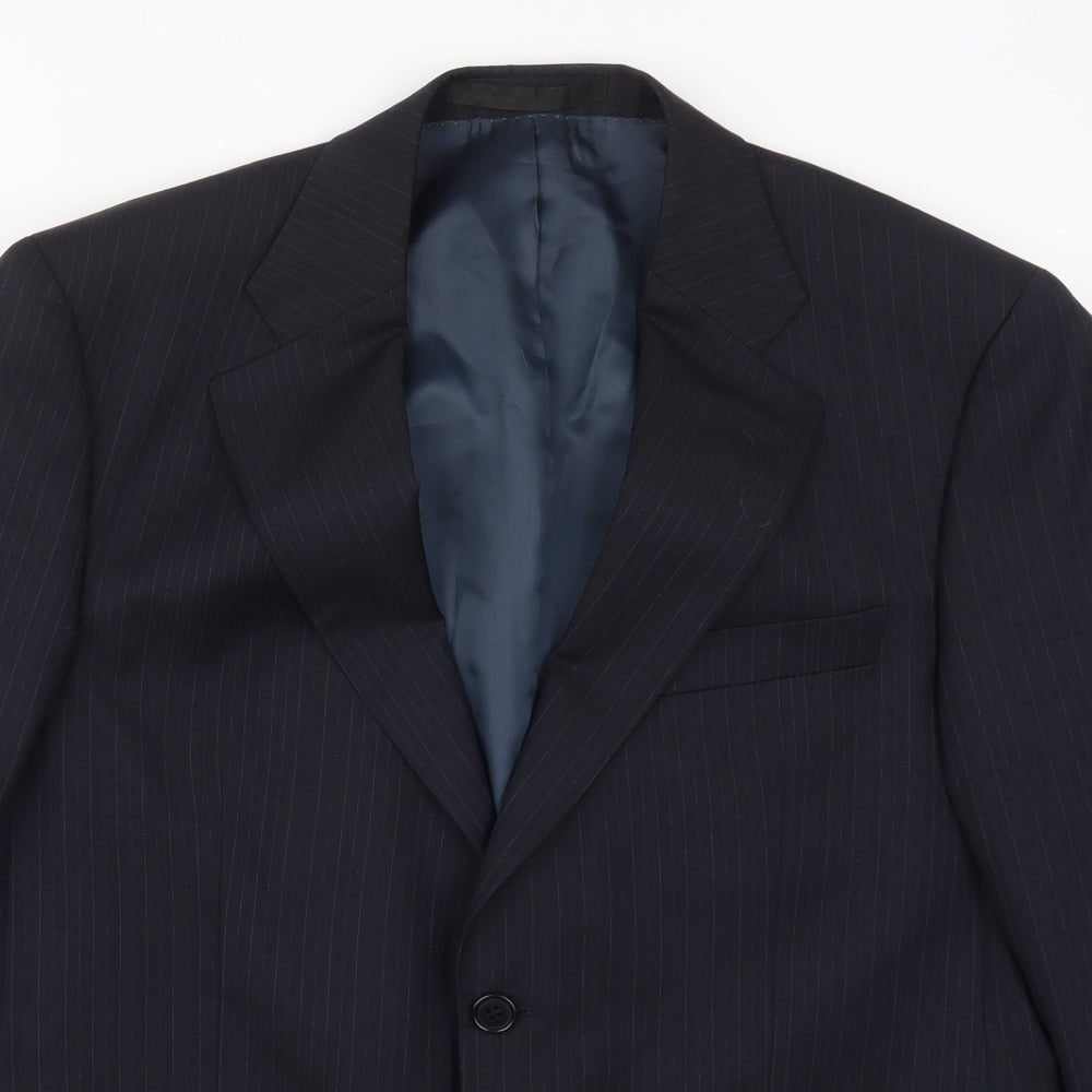 Marks and Spencer Mens Blue Striped  Jacket Suit Jacket Size 40