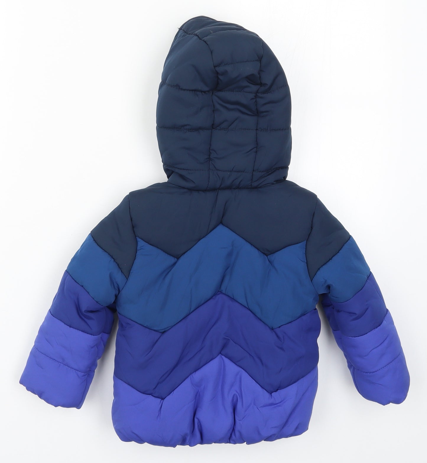 Mothercare Boys Blue Striped  Basic Coat Coat Size 12-18 Months