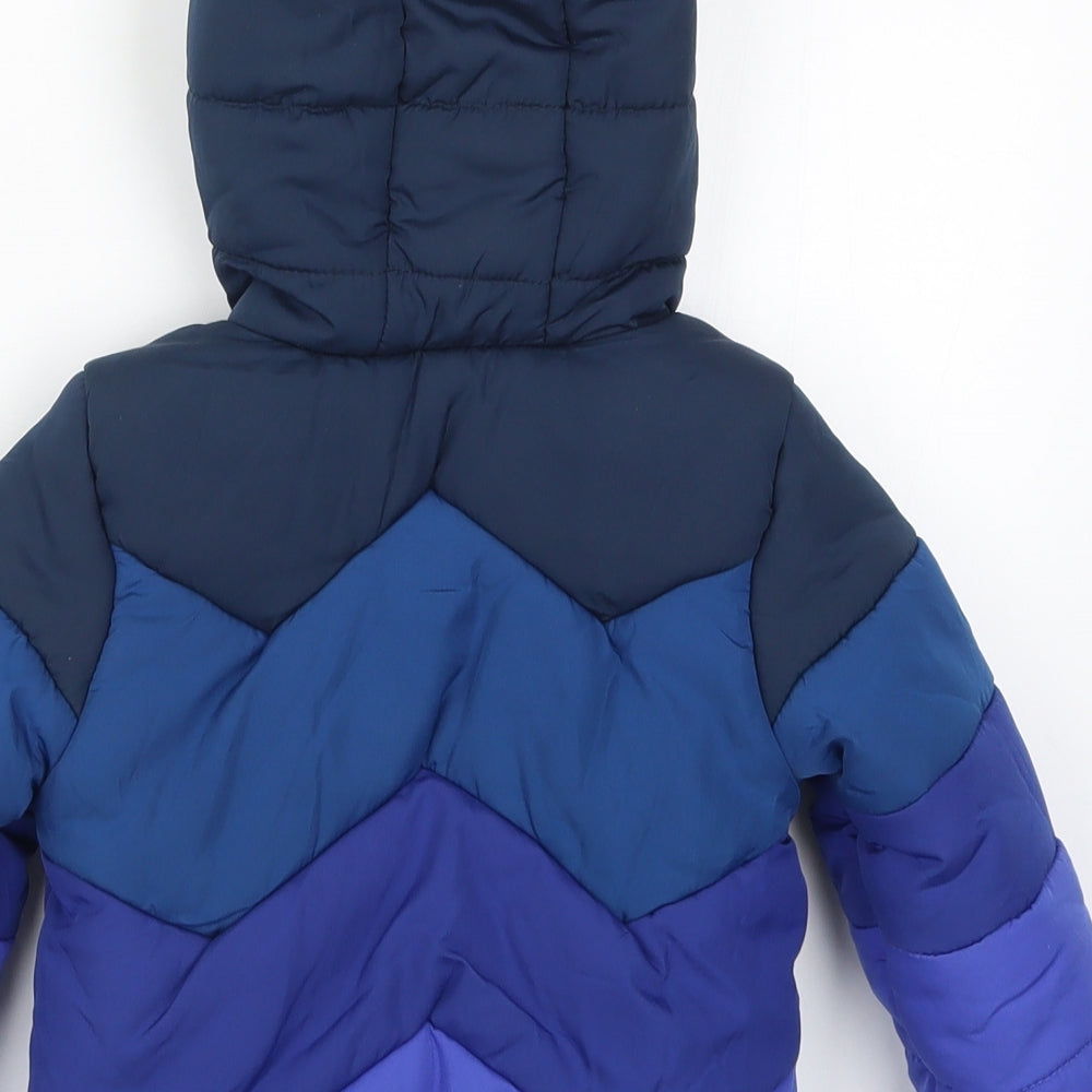 Mothercare Boys Blue Striped  Basic Coat Coat Size 12-18 Months