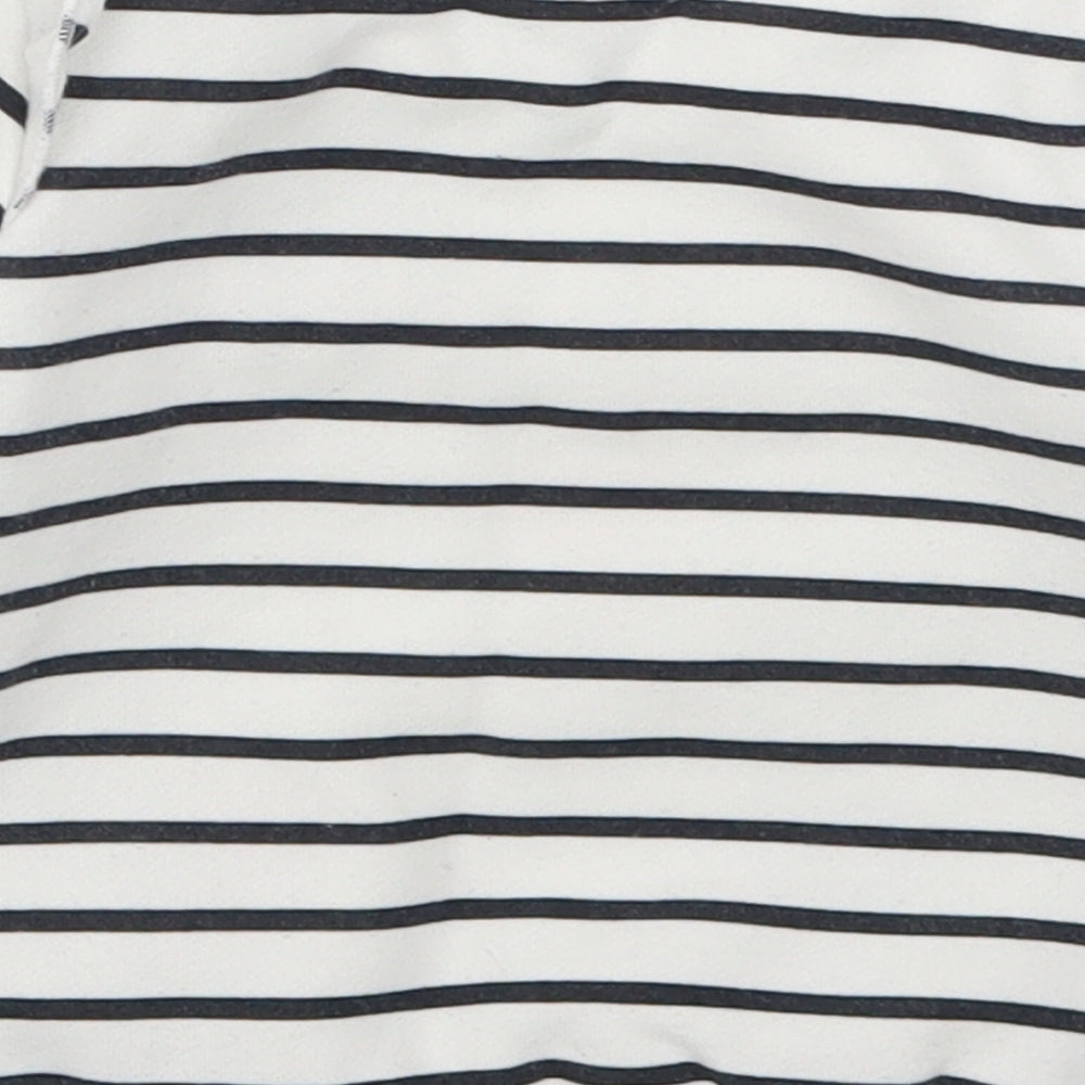 Primark Girls White Striped  Basic T-Shirt Size 9-12 Months  - Love Hearts