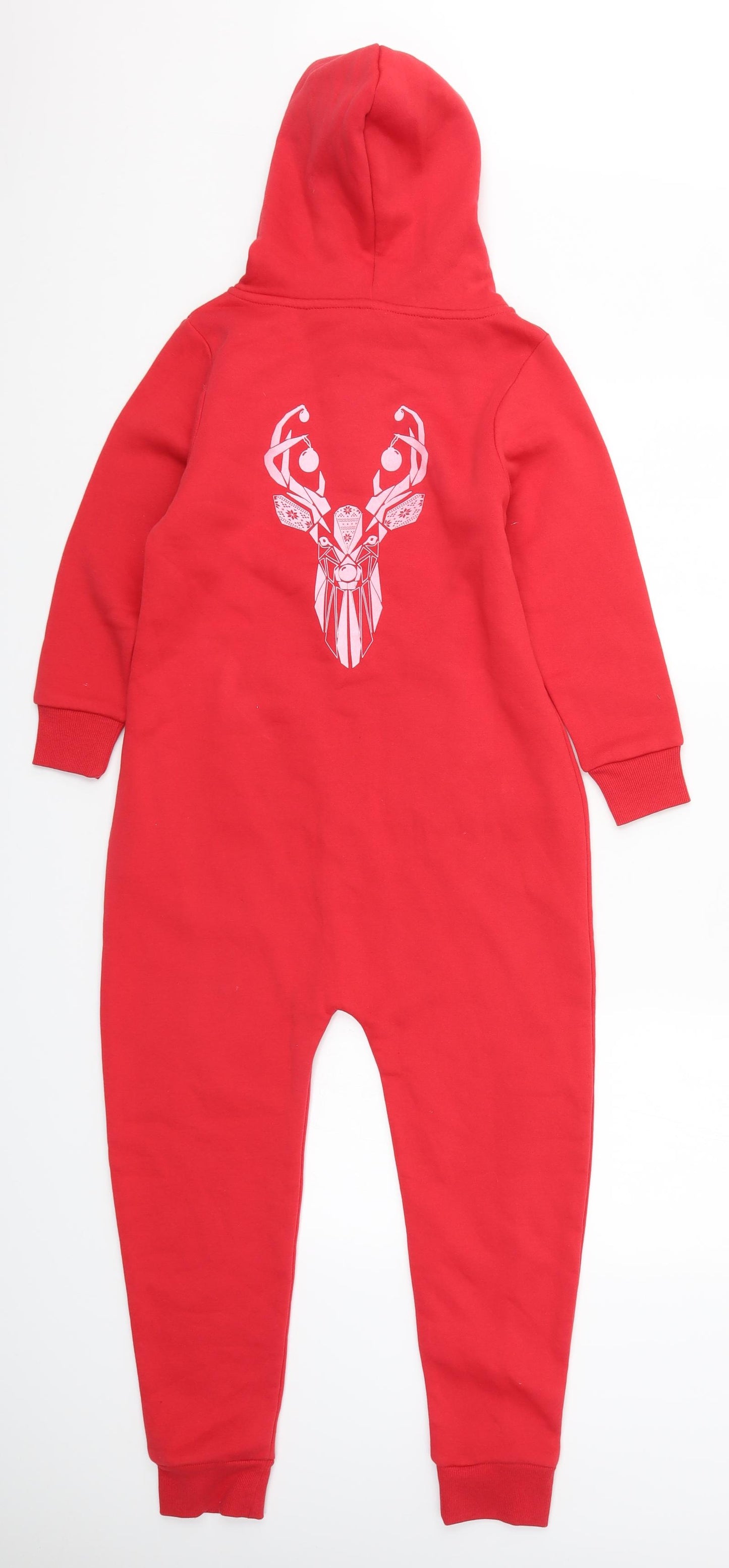 Primark Boys Red Solid   One Piece Size 7-8 Years  - Geometric Deer