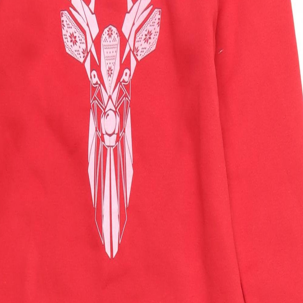 Primark Boys Red Solid   One Piece Size 7-8 Years  - Geometric Deer