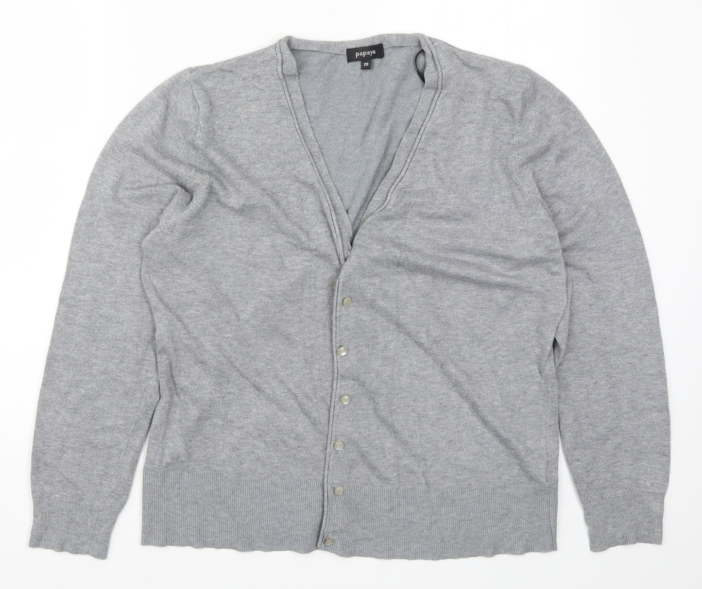 Papaya Womens Grey  Knit Cardigan Jumper Size 20