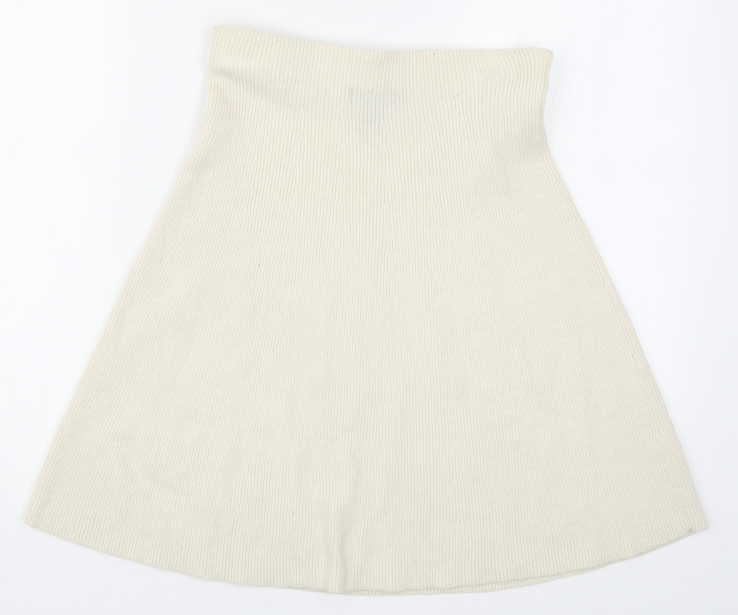 Adrienne Vittadini Womens Beige  Knit A-Line Skirt Size S