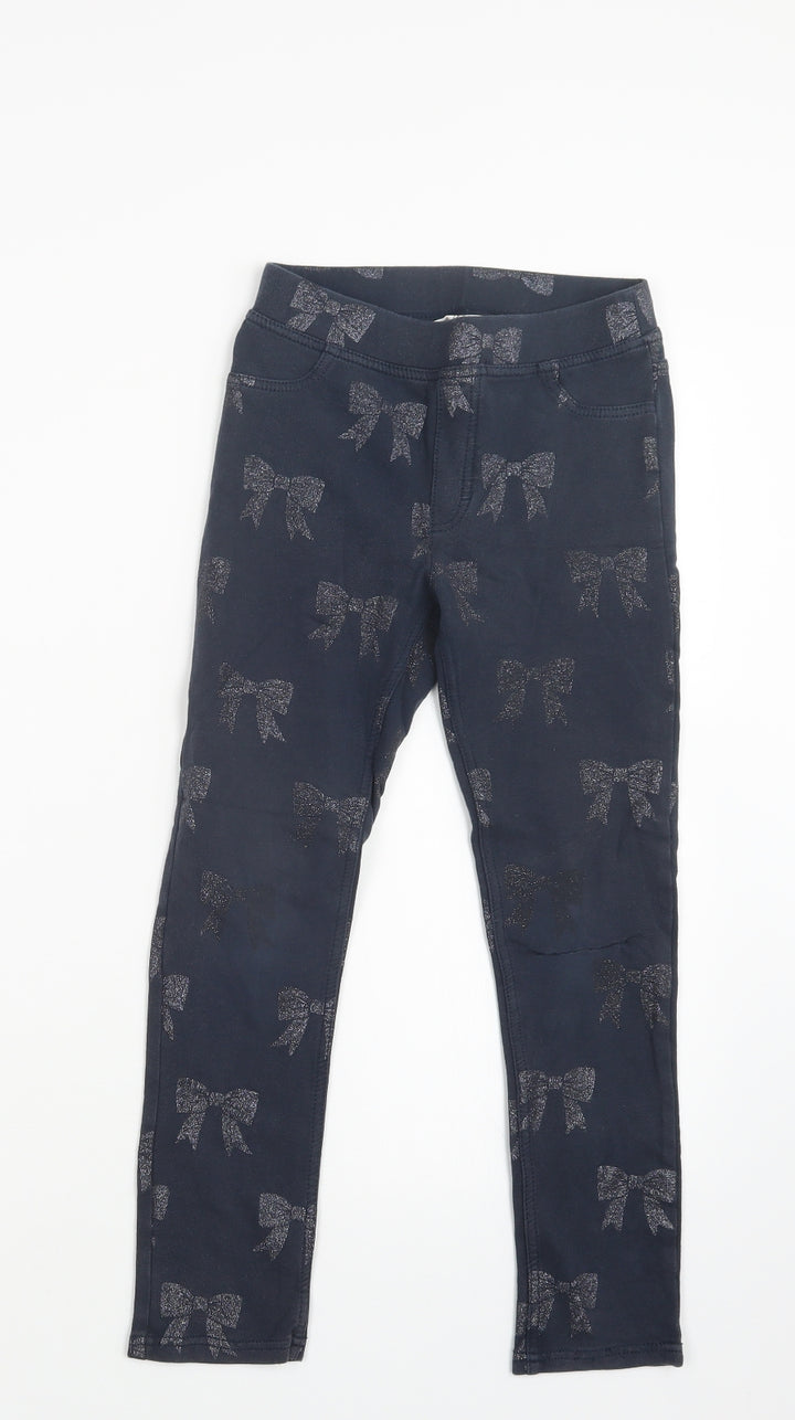 H&M Girls Blue Capri Trousers Size 10 Years