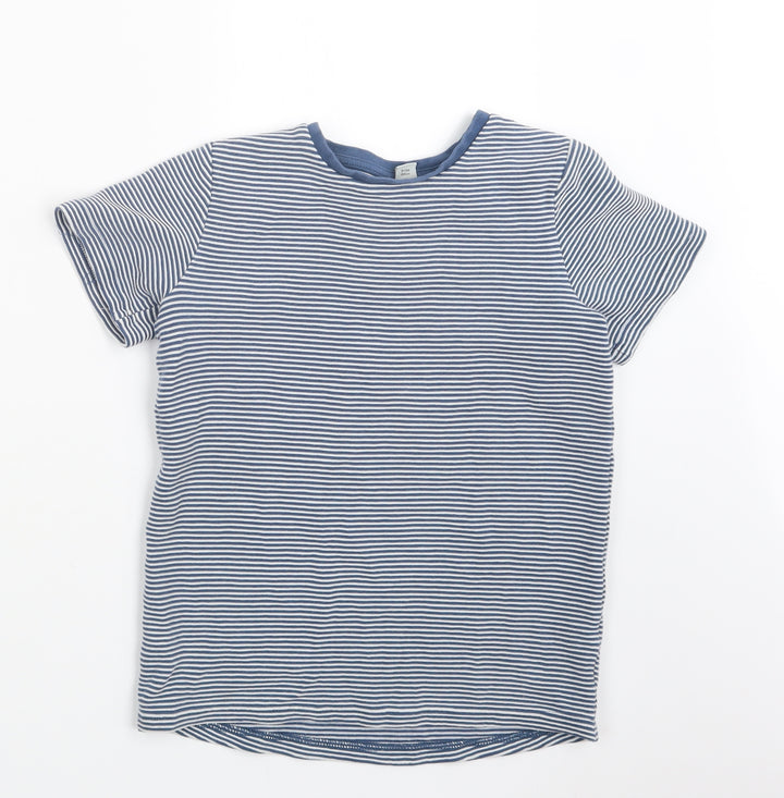 TU Boys Blue Striped  Basic T-Shirt Size 9 Years