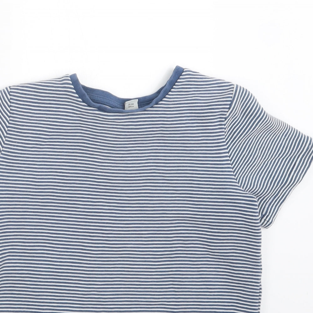 TU Boys Blue Striped  Basic T-Shirt Size 9 Years
